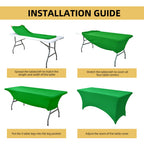 2-Pack 4ft Spandex Table Covers for Rectangular Folding Tables - Wrinkle Resistant Stretch Tight Table Cloths