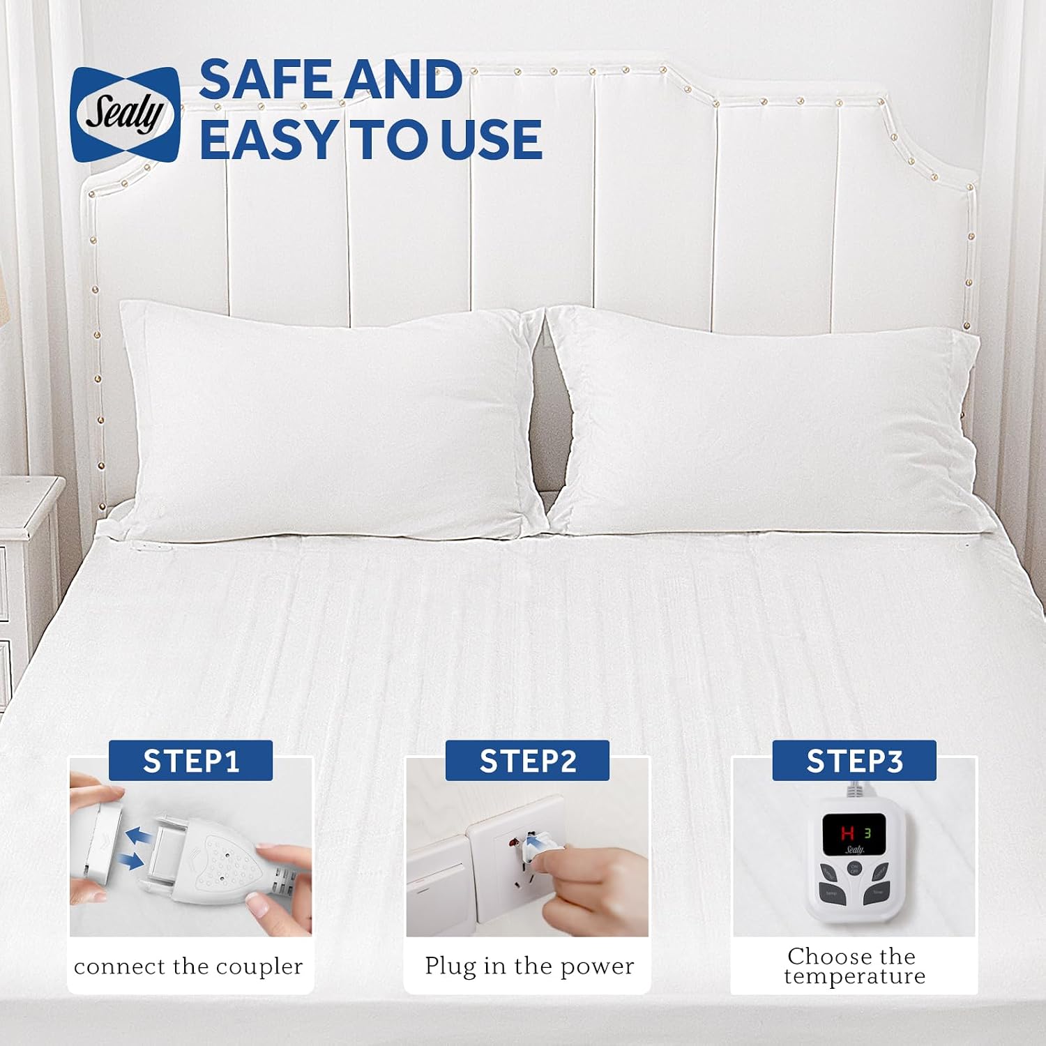 Heated Mattress Pad Full Size with 10 Heat Settings Machine Washable | Electric Mattress Pad Bed Warmer with 1 to 9
