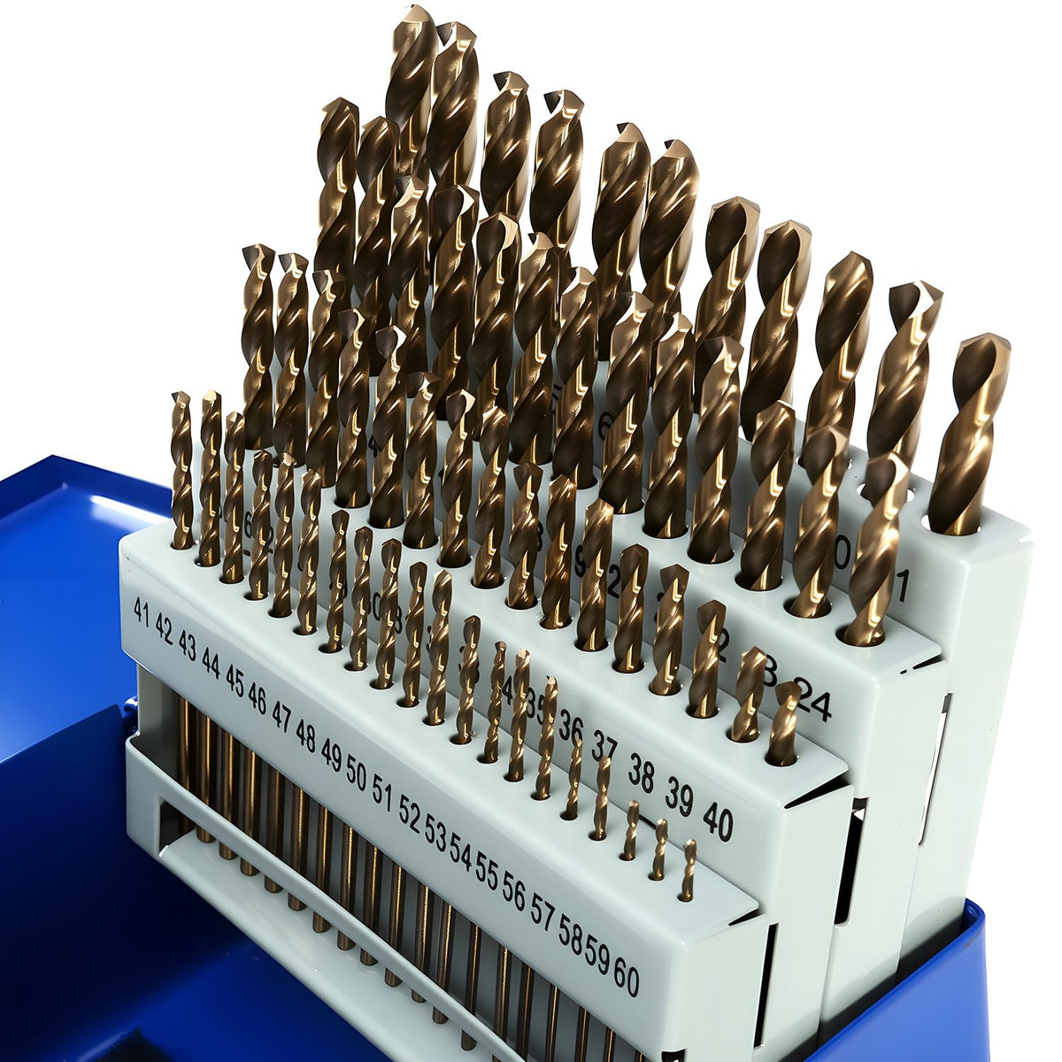 M35 Cobalt Drill Bit Set, 60PCS Number Size HSS Jobber Length Bits