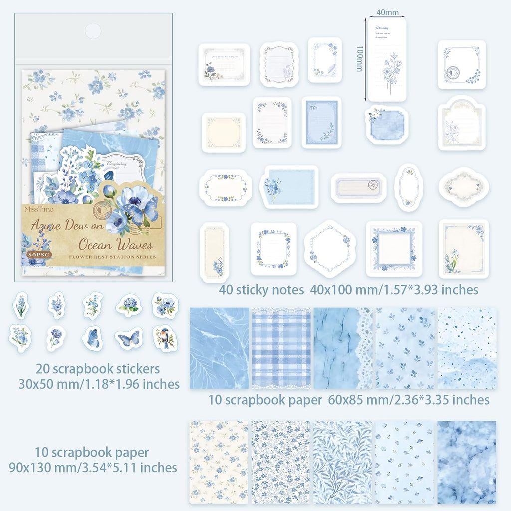480 Pcs Floral Scrapbook Paper Junk Journal Stickers Supplies 6 Spring Scrapbook Supplies for Planner Journaling Album