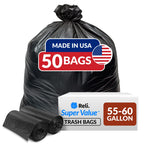55-60 Gallon Trash Bags Heavy Duty