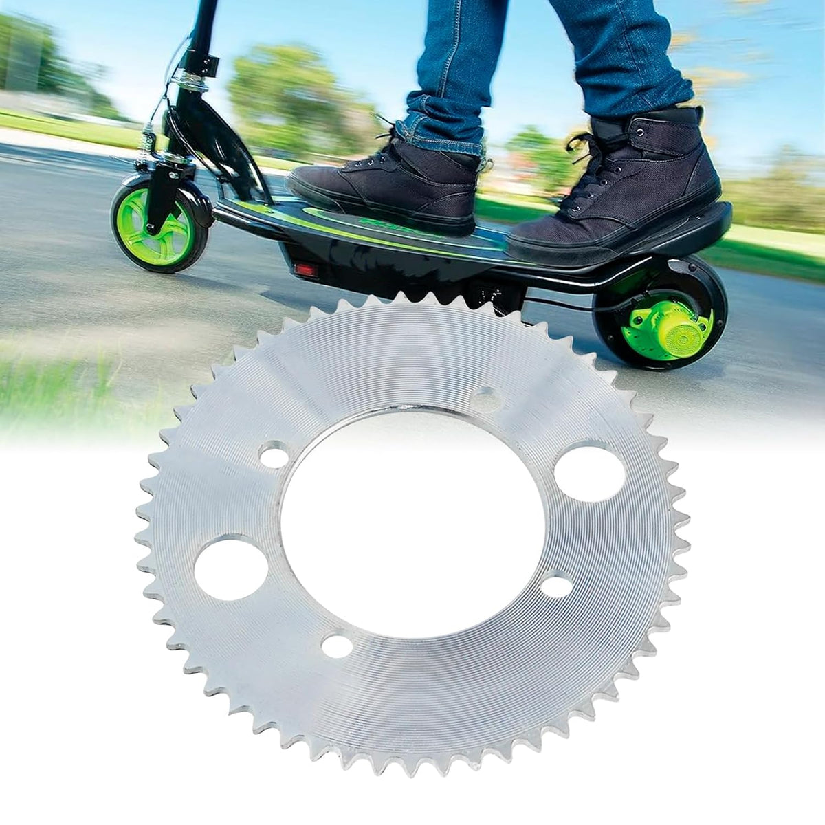 Rear Chain Sprocket 25H 55 Tooth Sprocket Replacement for Razor E300 Electric Scooter