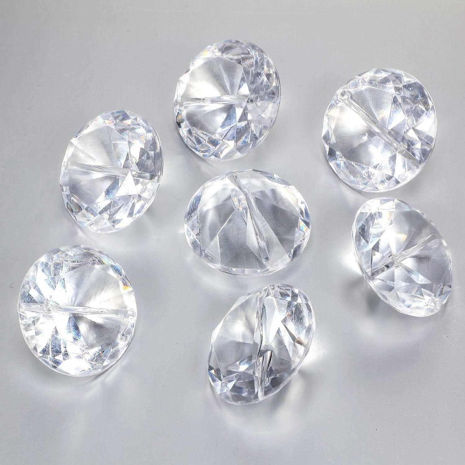 24 Pack Diamond Place Card Holders, Clear | Acrylic Table Number Holder, Crystal Diamond Card Stands Bulk, Party