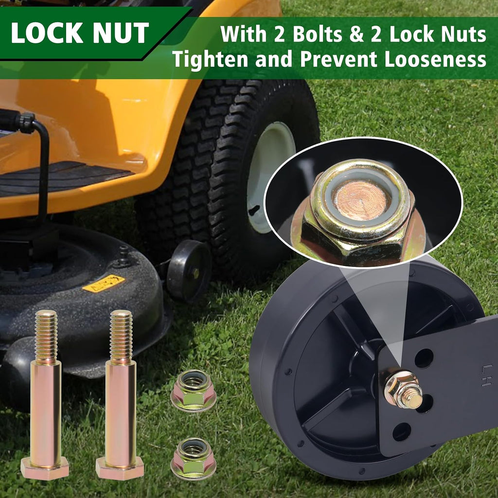 CheeMuii 2 Pack 734-0973 Lawn Mower Deck Wheels Kit with Bolts and Nuts