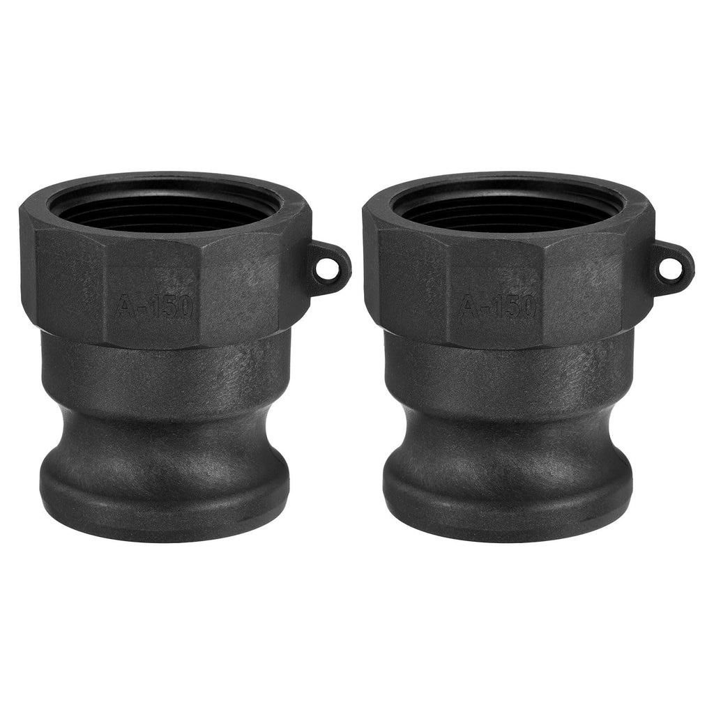 Kozelo 2Pcs Poly Type A 1-1/2" x 1-1/2" Female NPT Cam Lock Hose Fitting