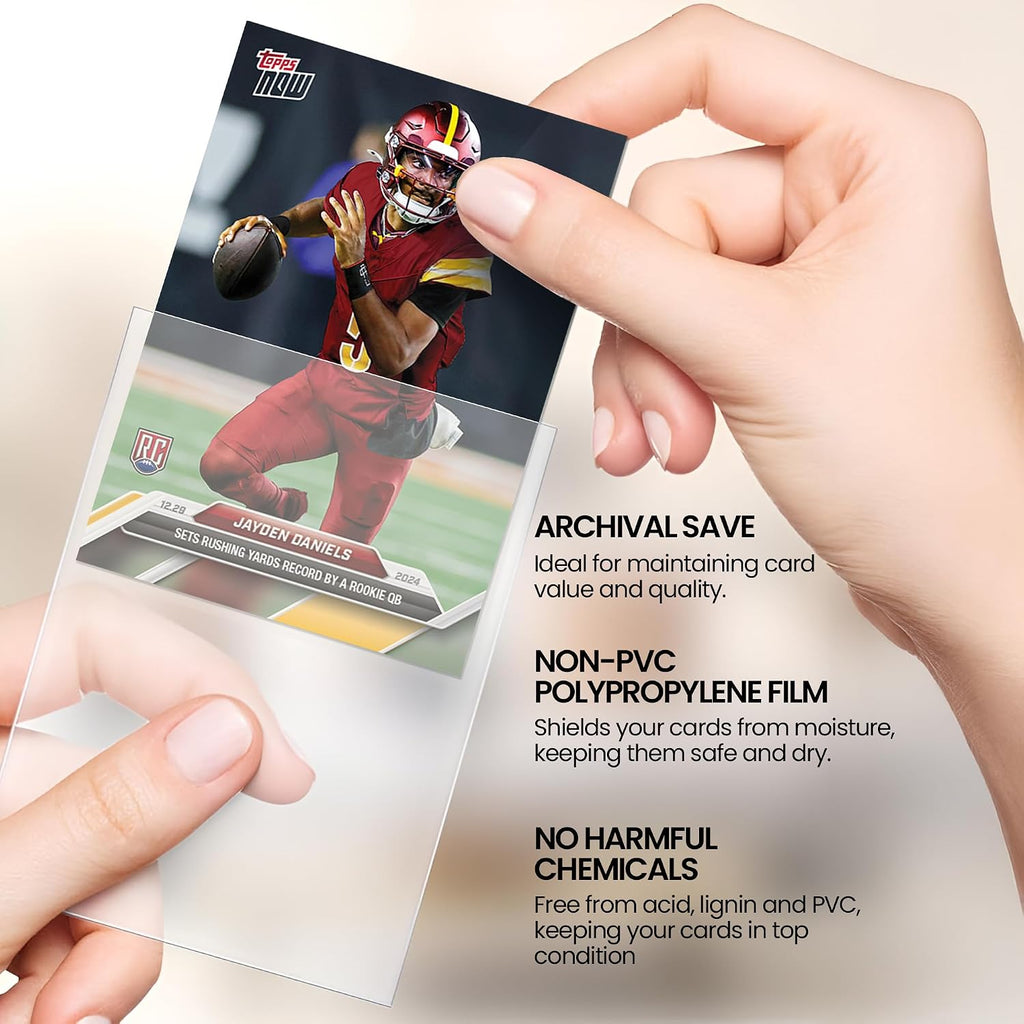 Card Sleeves 100 Count, Trading Card Sleeves, Clear Penny Sleeves | PVC Free & Acid Free, Soft Polypropylene for