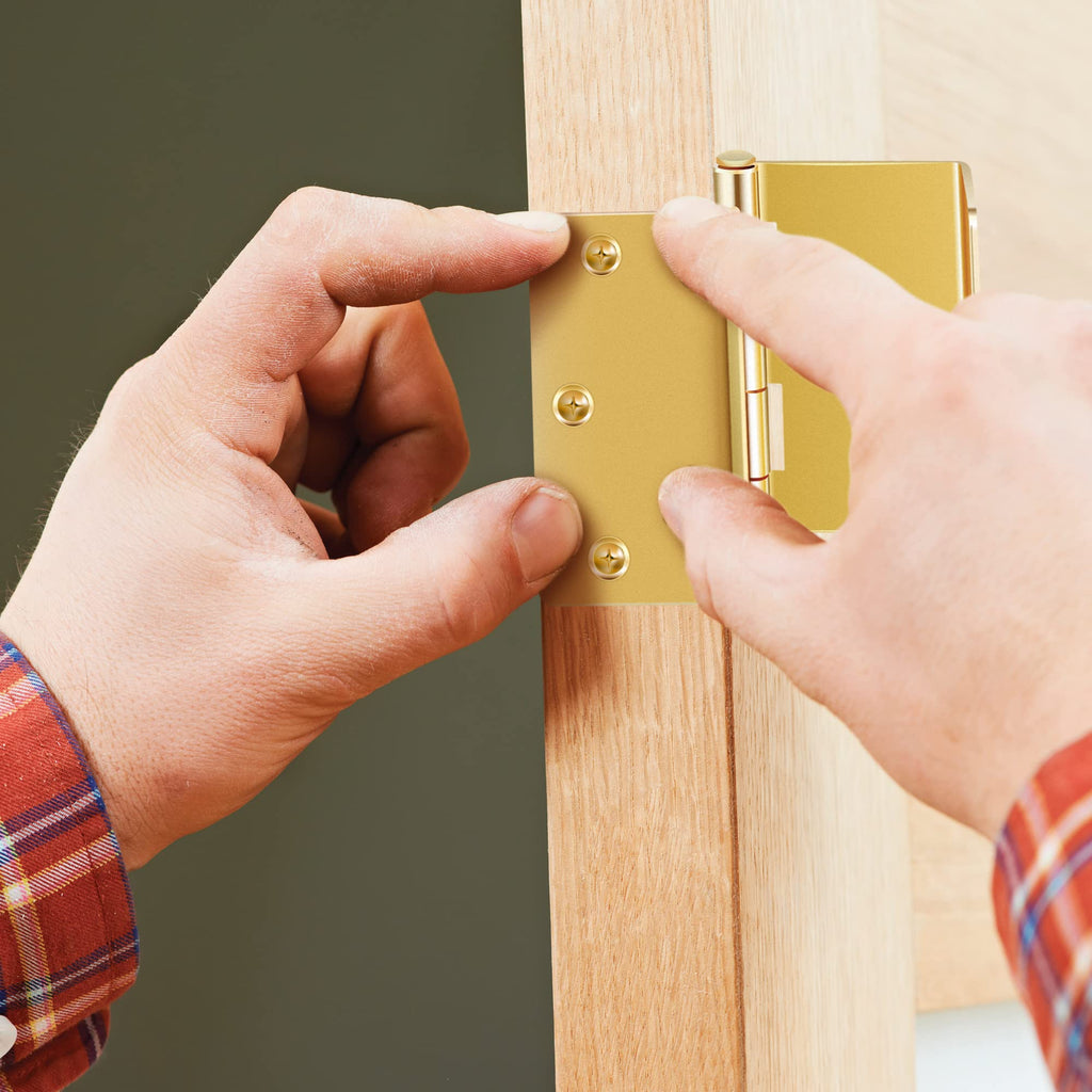 Handicap Brass Expandable Door Hinges - Offset Hinges for Doors - 3 Pack