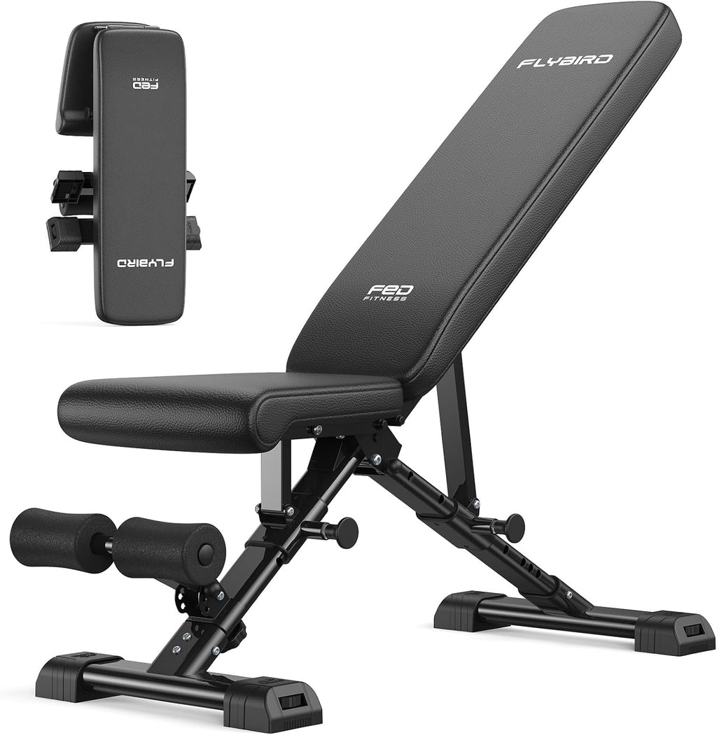 WB5 Weight Bench, ASTM-Certified 800LBS Adjustable Weight Bench Workout Bench Foldable for Home Gym, 90° to -30° FID