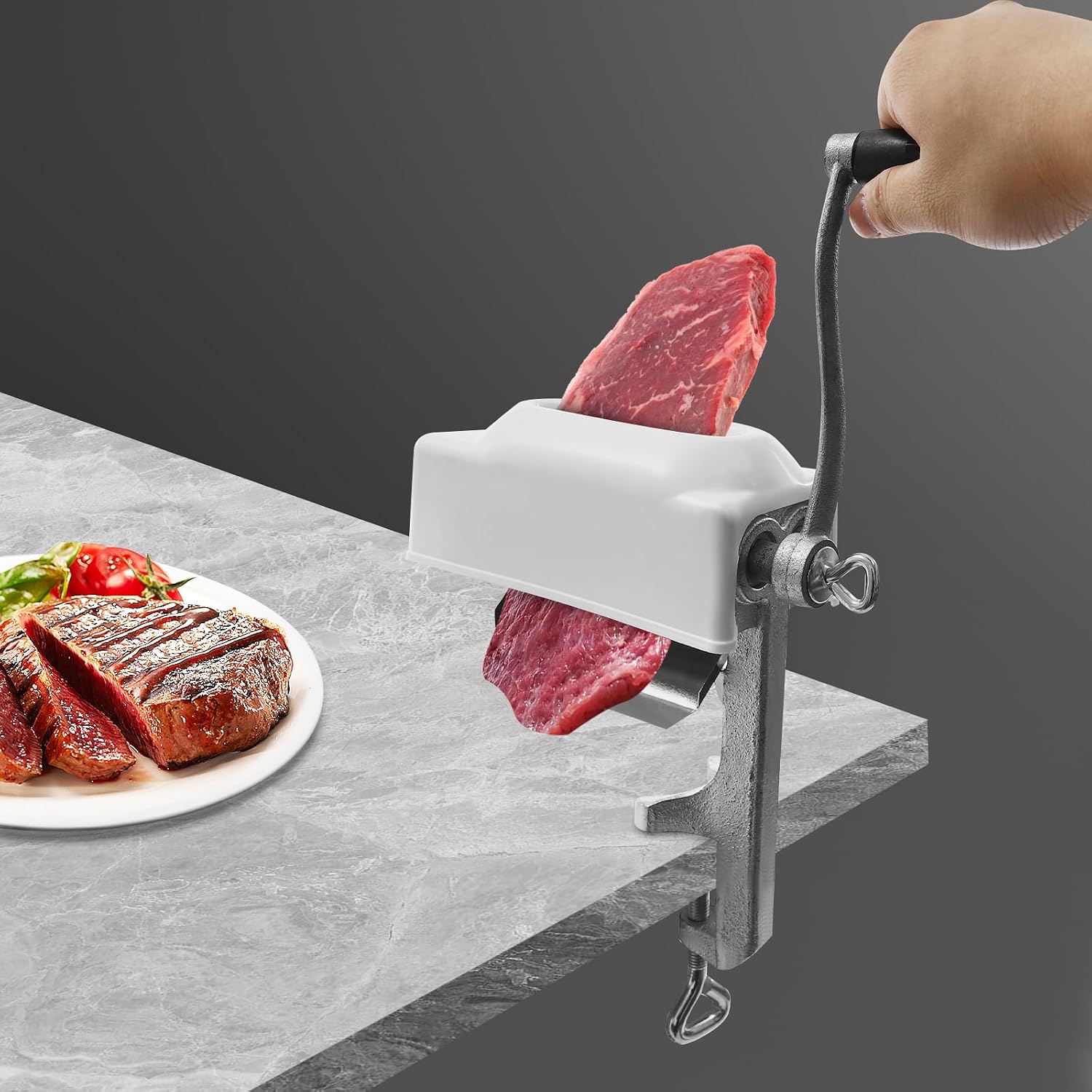 Commercial Meat Tenderizer Cuber, Heavy Duty Manual Meat Tenderizer Manual Hand Crank Design, Improves Marinade