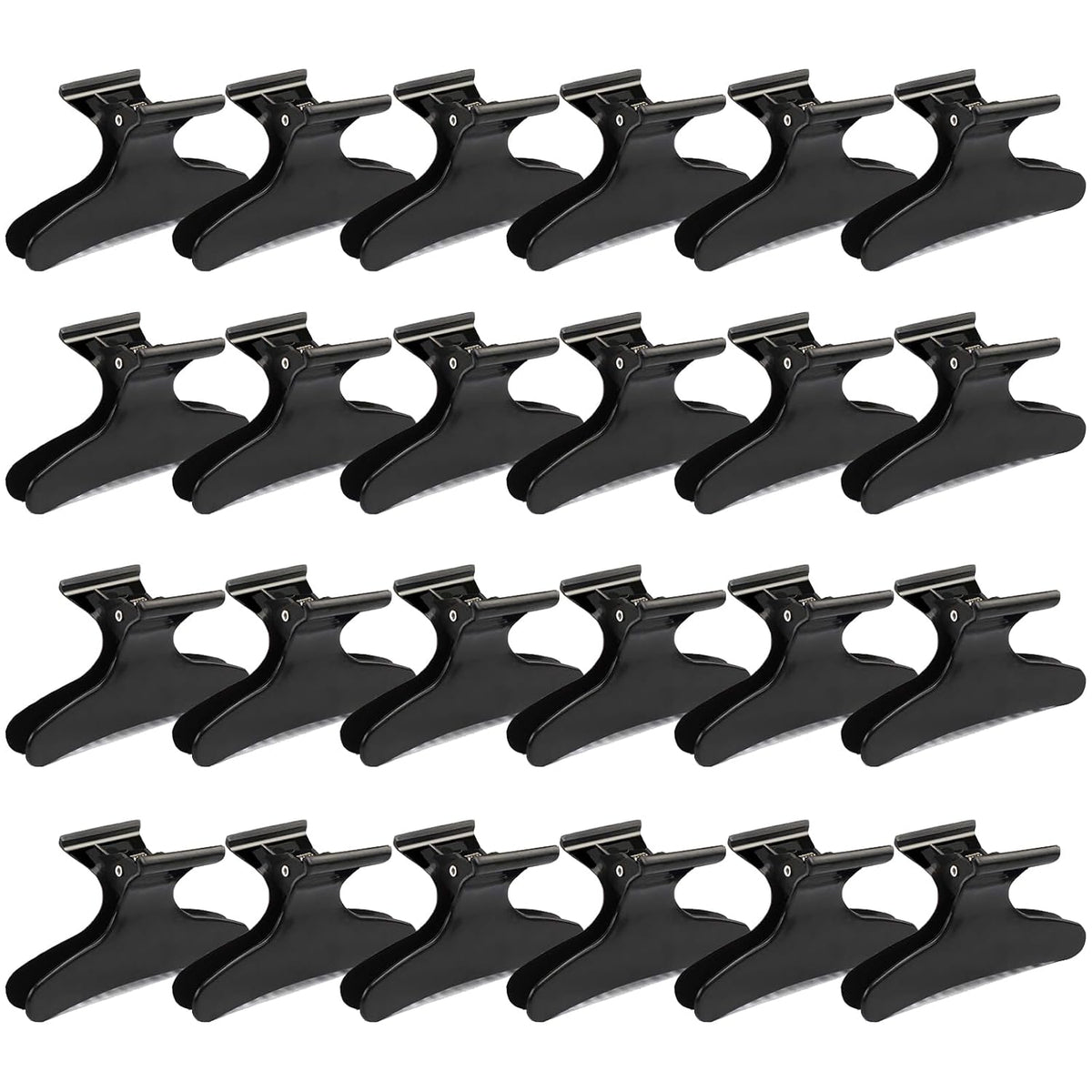 24 Pcs Black Butterfly Hair Clips for Styling Sectioning Pro Hair Claws Clamps Clips for Cutting, Sectioning