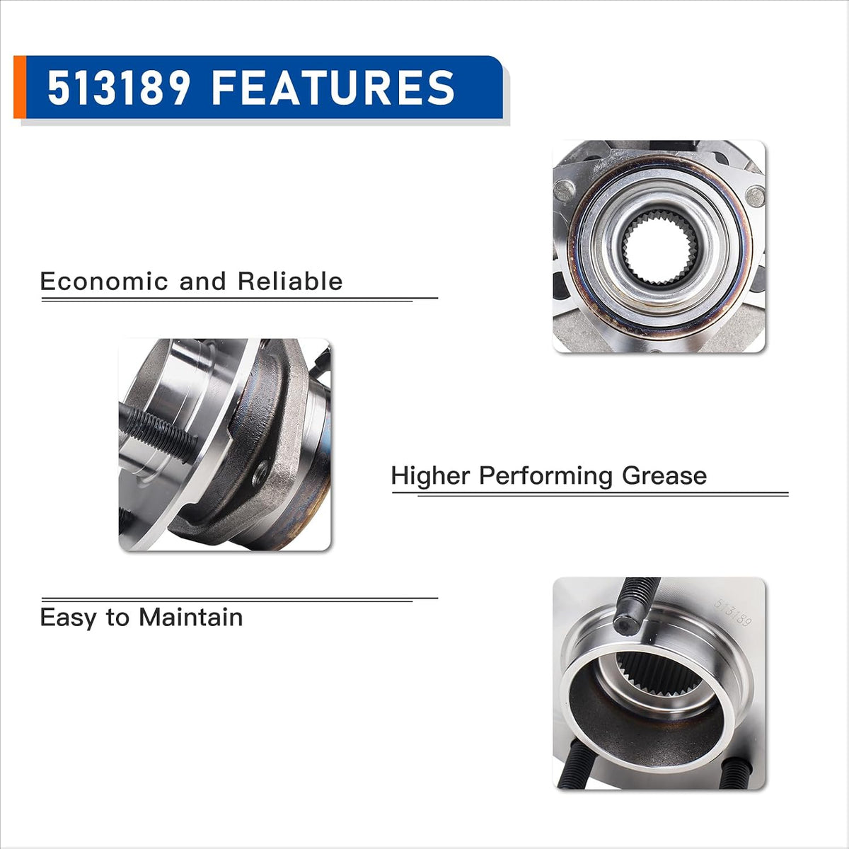 PAROD Pair 513189 Front Wheel Bearing & Hub Assembly Compatible with 2005-2006 Chevy Equinox, 2006 Pontiac Torrent, 2002-2007 Saturn Vue 5 Lugs W/ABS