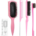 Curl Defining Brush, Curly Hair Brush Products With 3 Pcs Slick Back Hair Brush Set Bristle Brush Edge Control