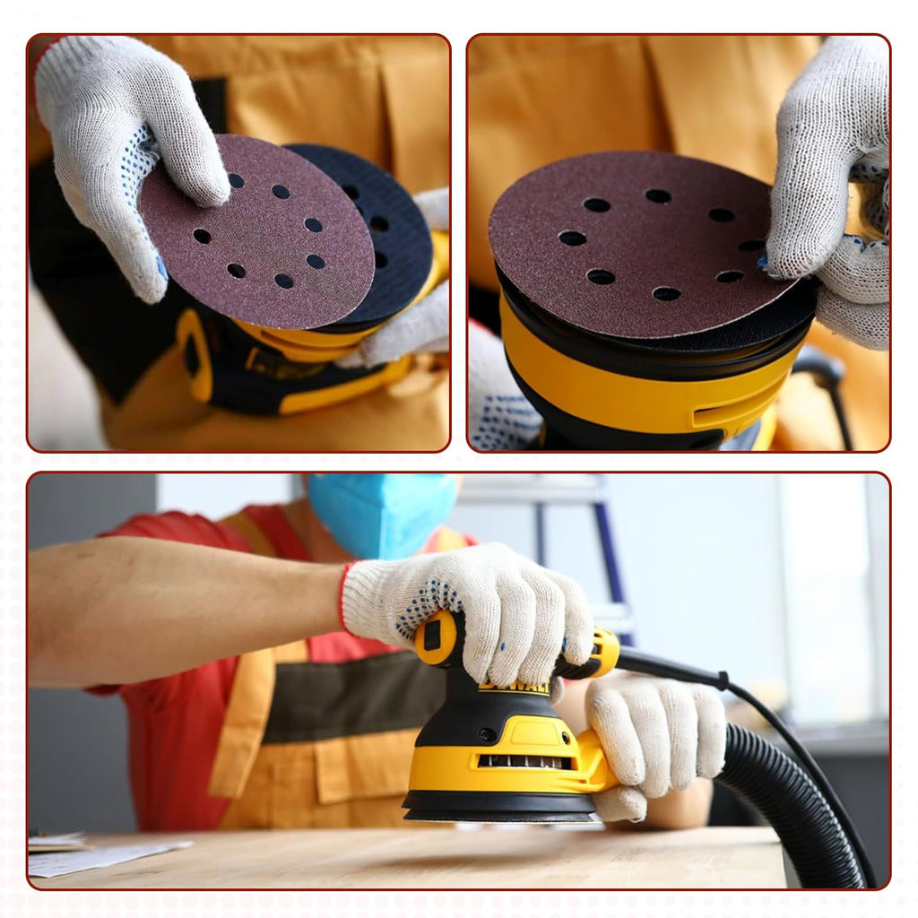 70 PCS 5 Inch 8-Hole Sanding Discs, 9 Mixed Grits | 40 80 120 180 240 320 400 600 800 Grit Hook and Loop Sandpaper