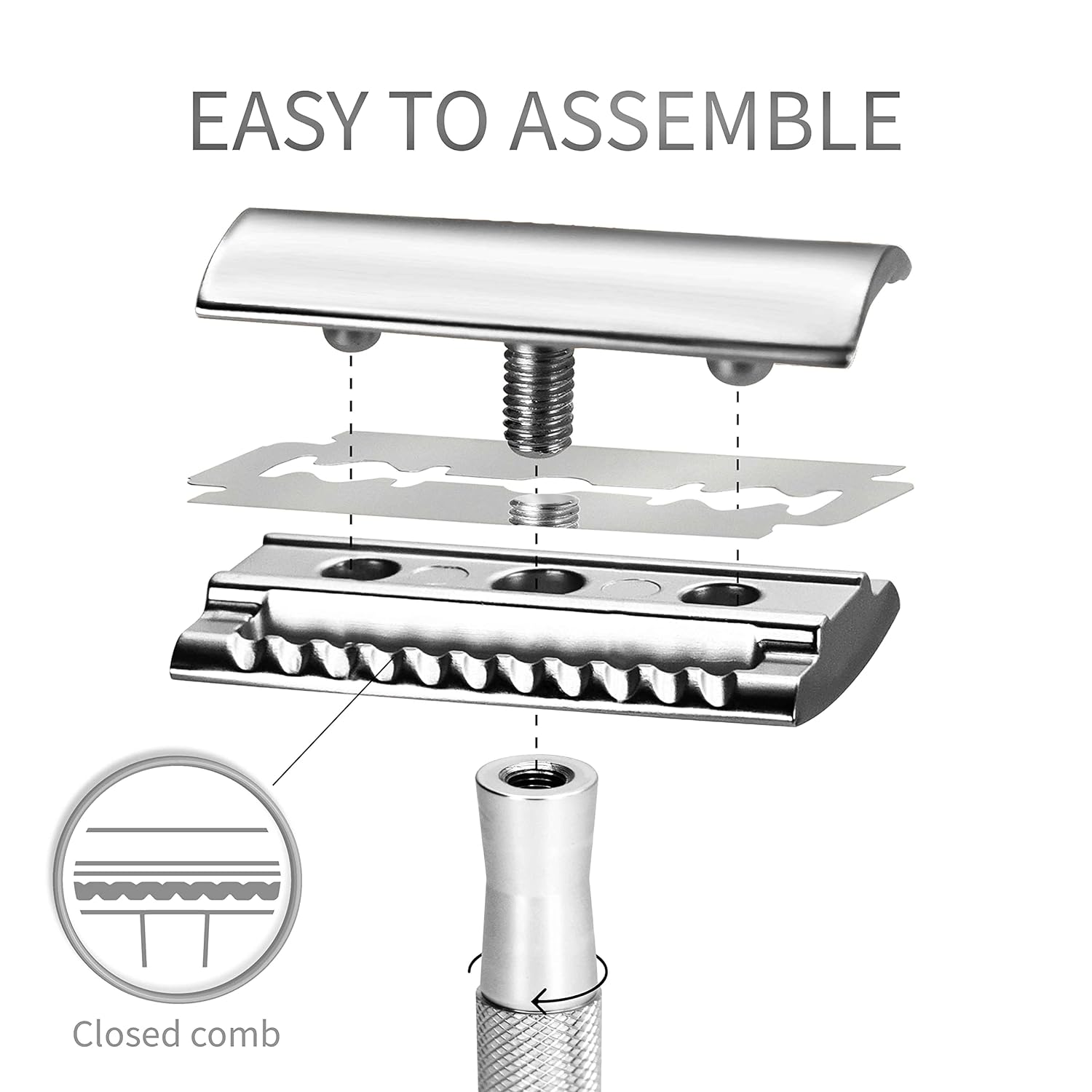 Double Edge Safety Razor for Men & Women, Metal Razor with 5 Double Edge Safety Razor Blades, Eco-Friendly Razor –