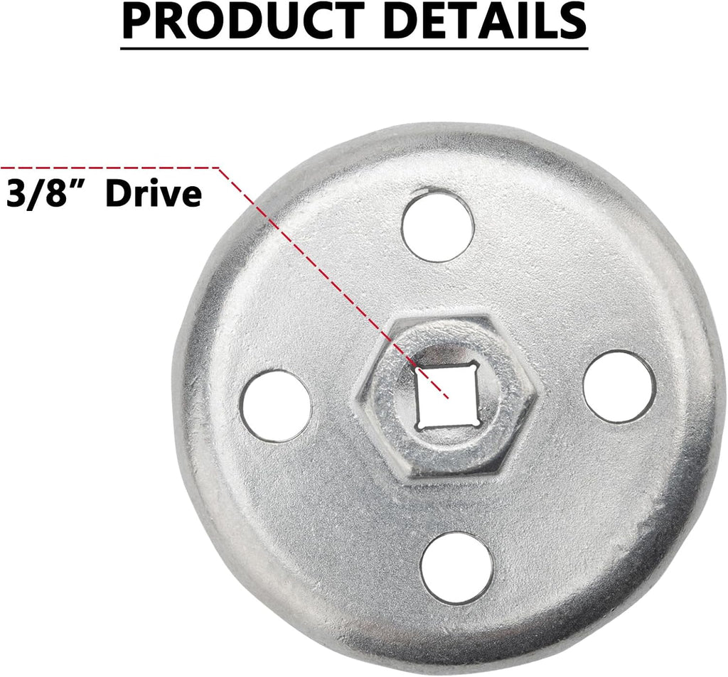 Heavy Duty 90.2mm 15Flutes Oil Filter Wrench Compatible with Land Rover and Jaguar - Fits 3.0L & 5.0L Gas Engines