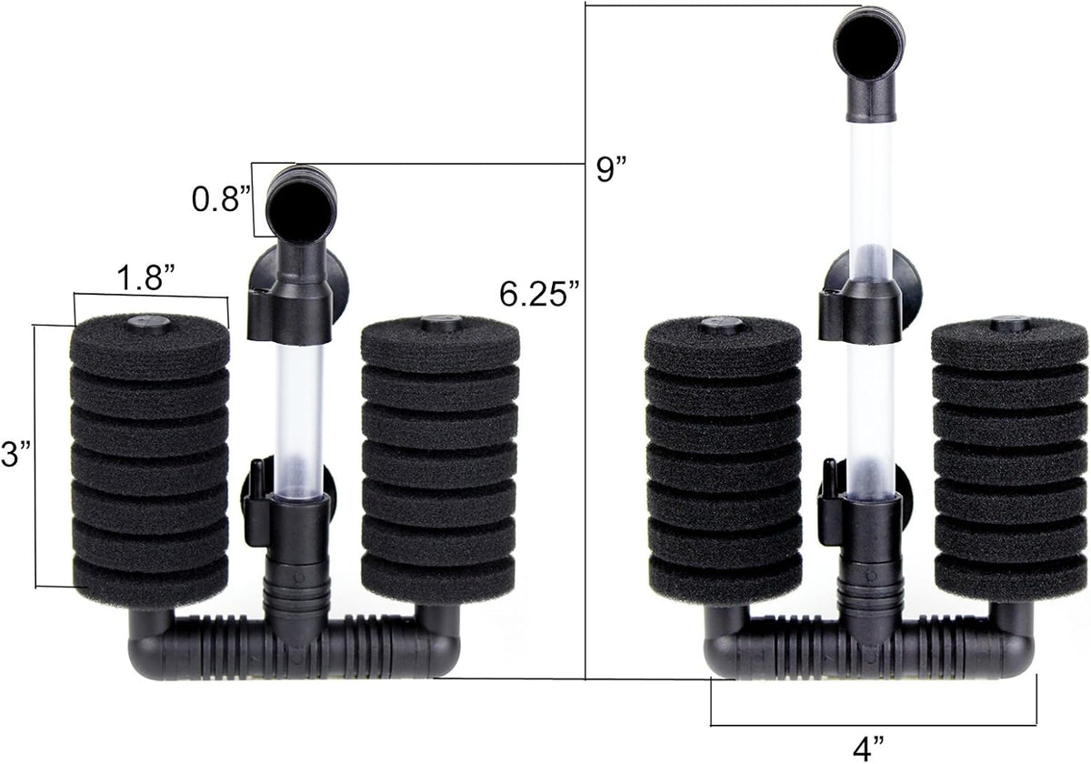 4 Pack Double Bio Sponge Filter