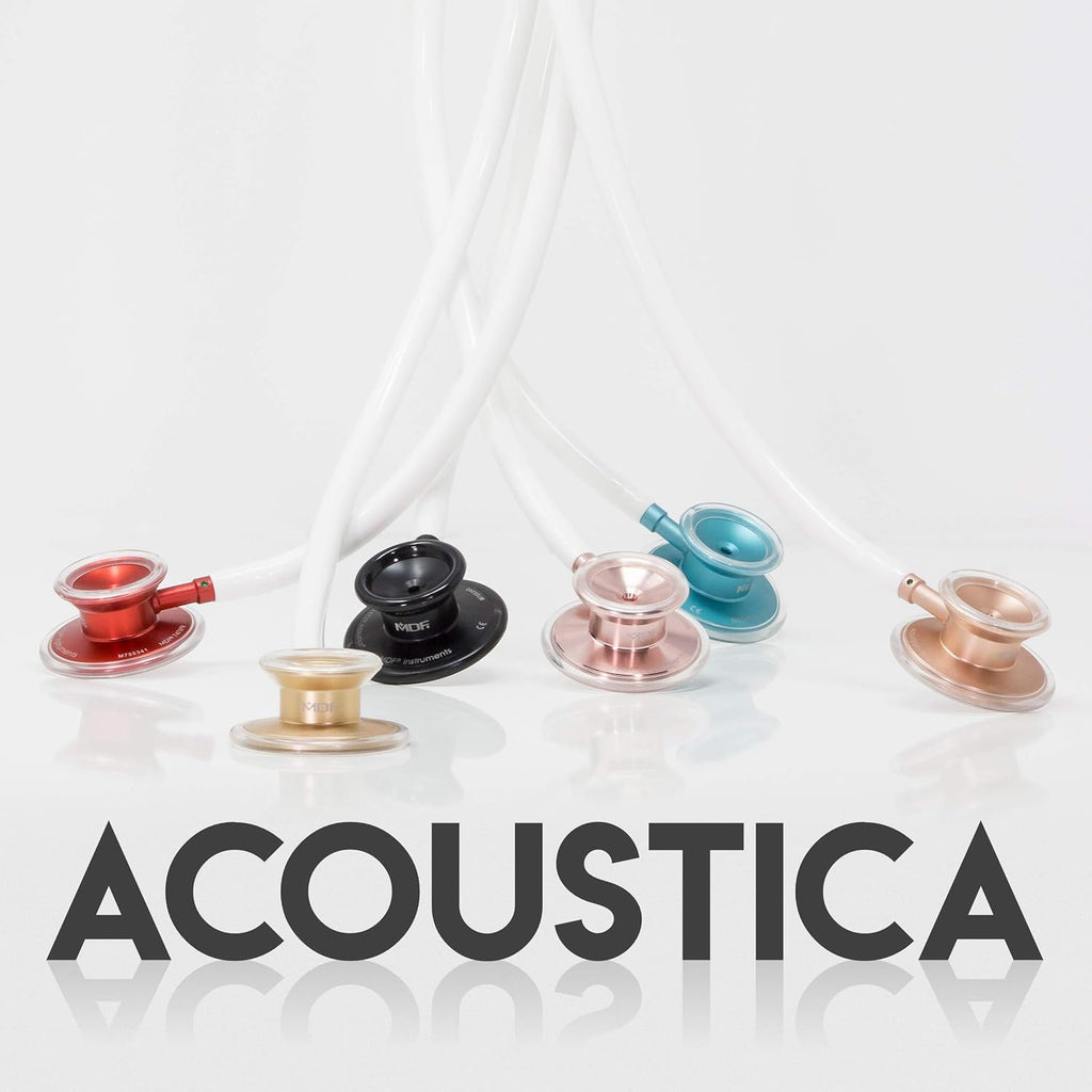 Acoustica Lightweight Stethoscope for Doctors, Nurses, Students, Home Health Use, Dual Head, Black Tube, Black