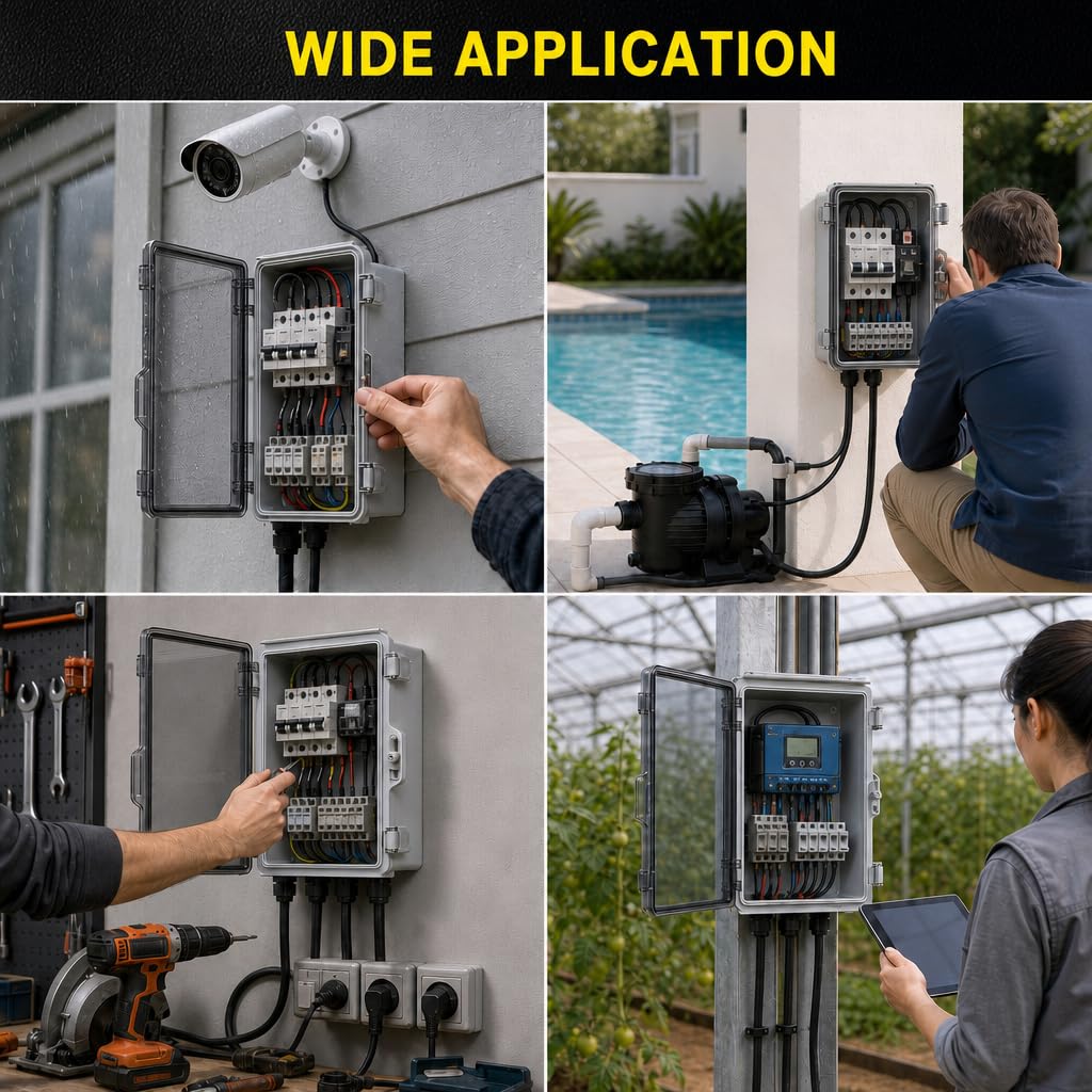 IP67 ABS Outdoor Electrical Junction Box Waterproof with Aluminum DIN Rail