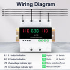 63A 110V Automatic/Manual Transfer Switch Dual Power 2P ATS for Generator