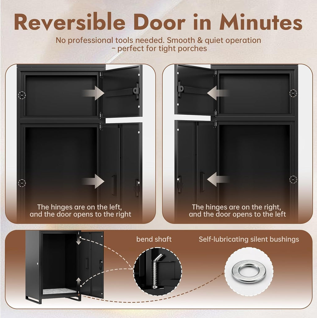 Package Delivery Box for Mail and Parcel Anti-Theft 40.55Hx19.49Lx15.35W | Inches, Fully Assembled for Home and