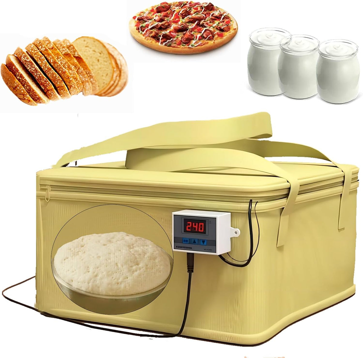 Versatile Dough Proofer with Heater, Bread Pizza Dough Proofing Box Temperature Control Proofing Accessories for
