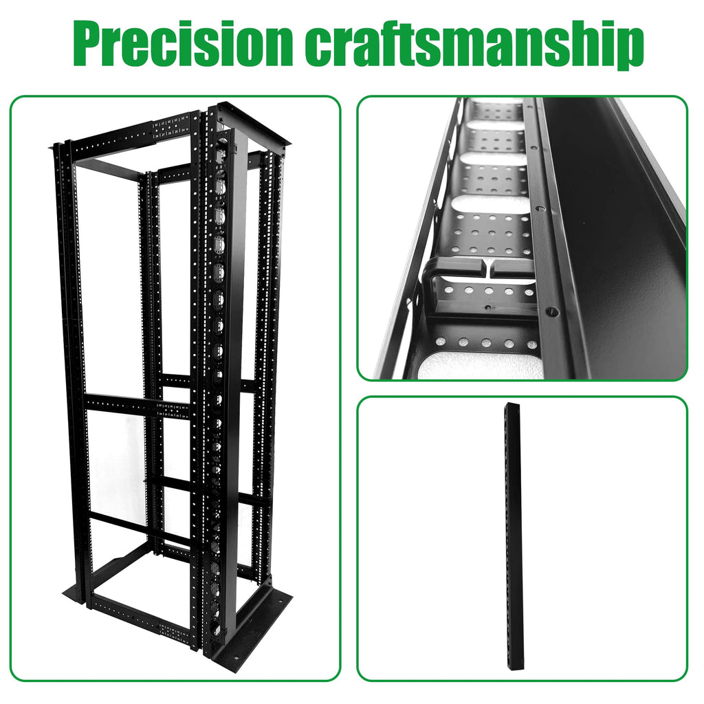 42U Vertical Cable Manager, Metal,20 Slots, Integrated Design