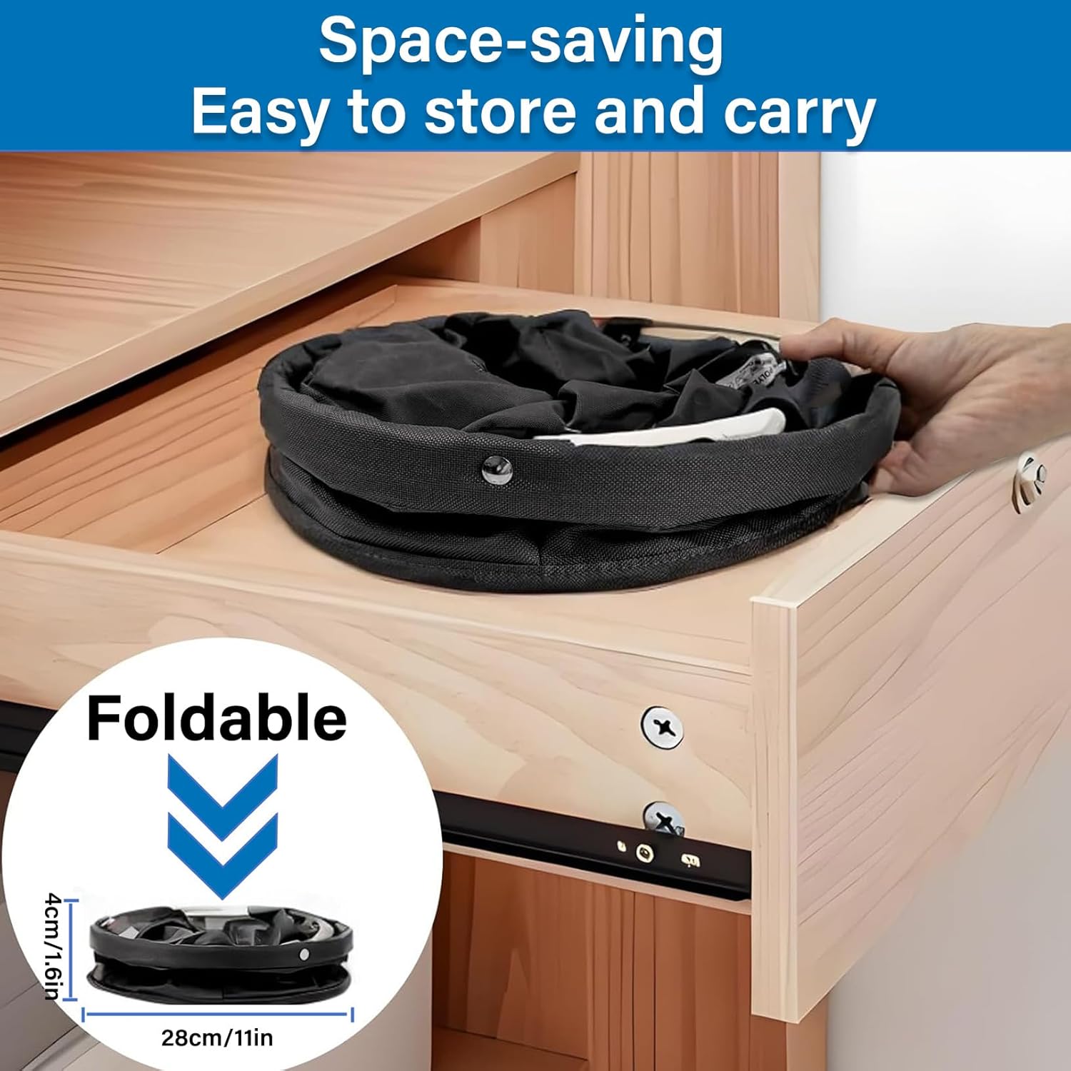 17L Foldable Storage Basket Cleaning Caddy with Handle Portable Multi Cleaning Bucket Bag for Home, Garden, Outdoor