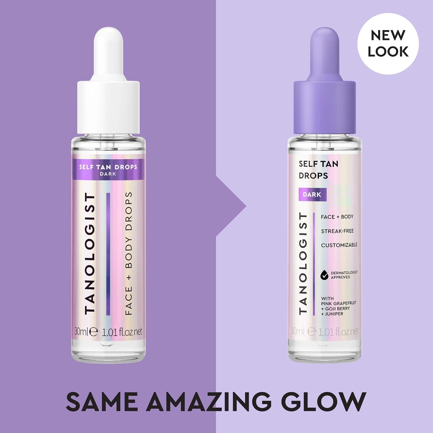 Dark Self-Tan Drops, Face Tanning Drops, 1.01 Fl Oz | Buildable self-tanning glow, face self tanner to mix with