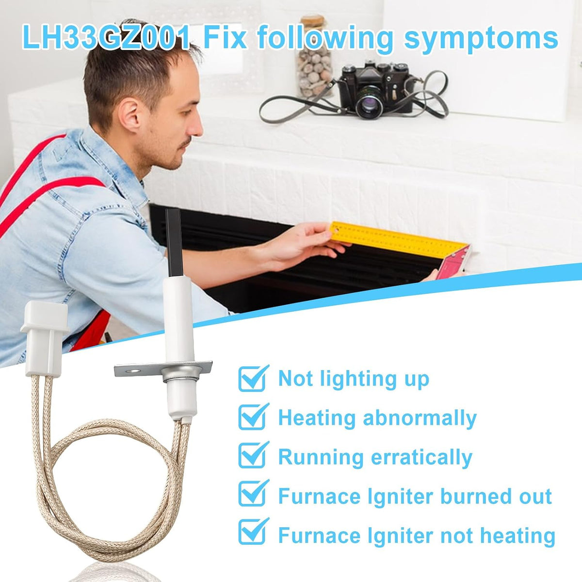 LH33ZG001 Hot Surface Ignitor Compatible With Carrier Bryant Payne Furnace