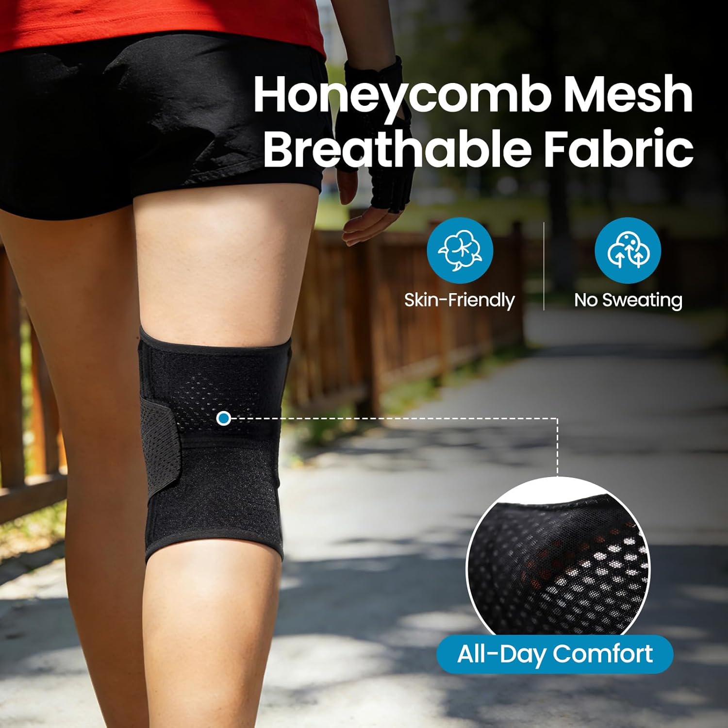 Knee Brace with Side Stabilizers for Meniscal Tear Knee Pain ACL MCL Arthritis Injuries Recovery, Breathable