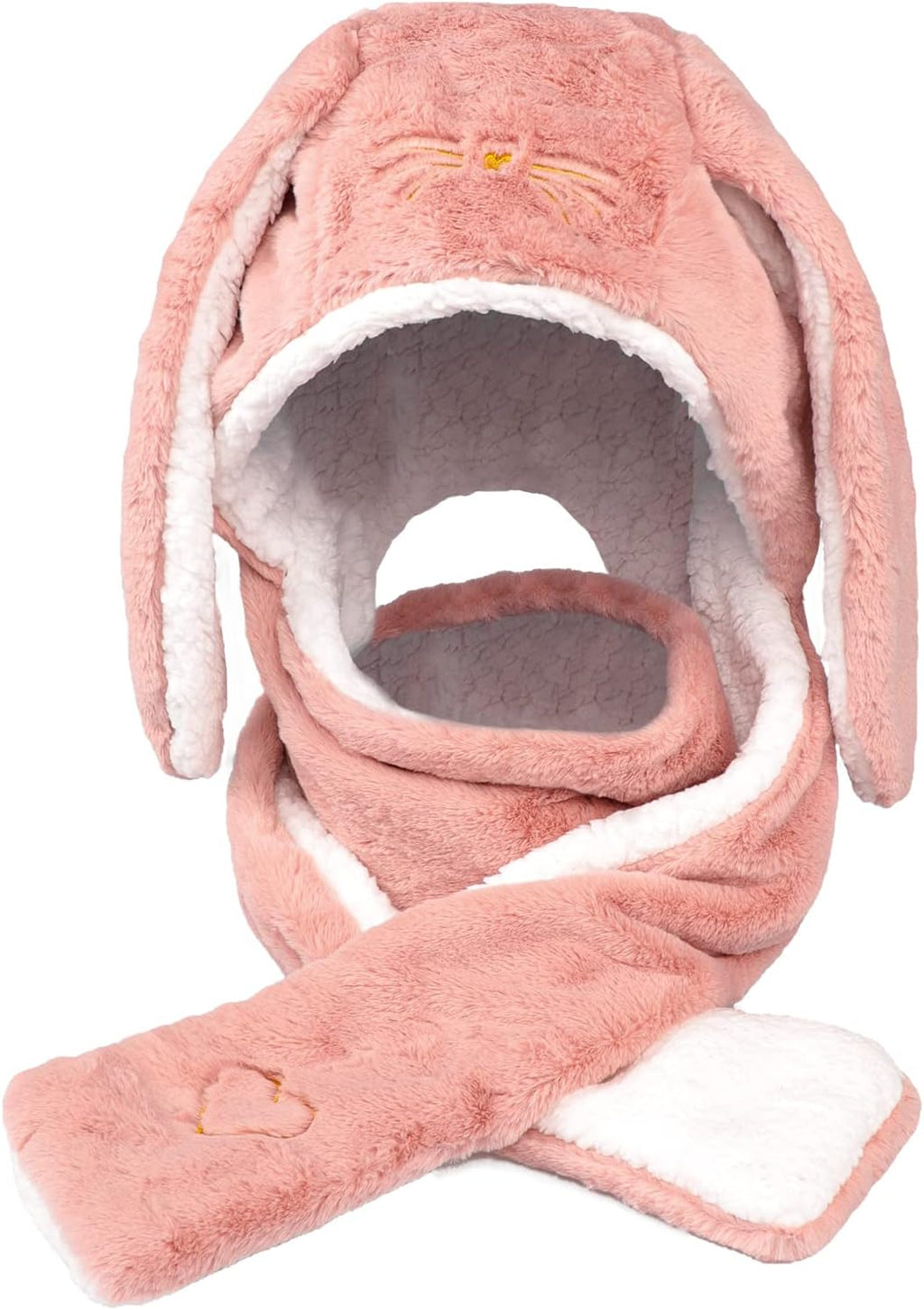 Women Girls Cute Panda Animal Winter Hats 3 in 1 Warm Plush Hoodie Cap Paw Gloves Mitten Scarf Set