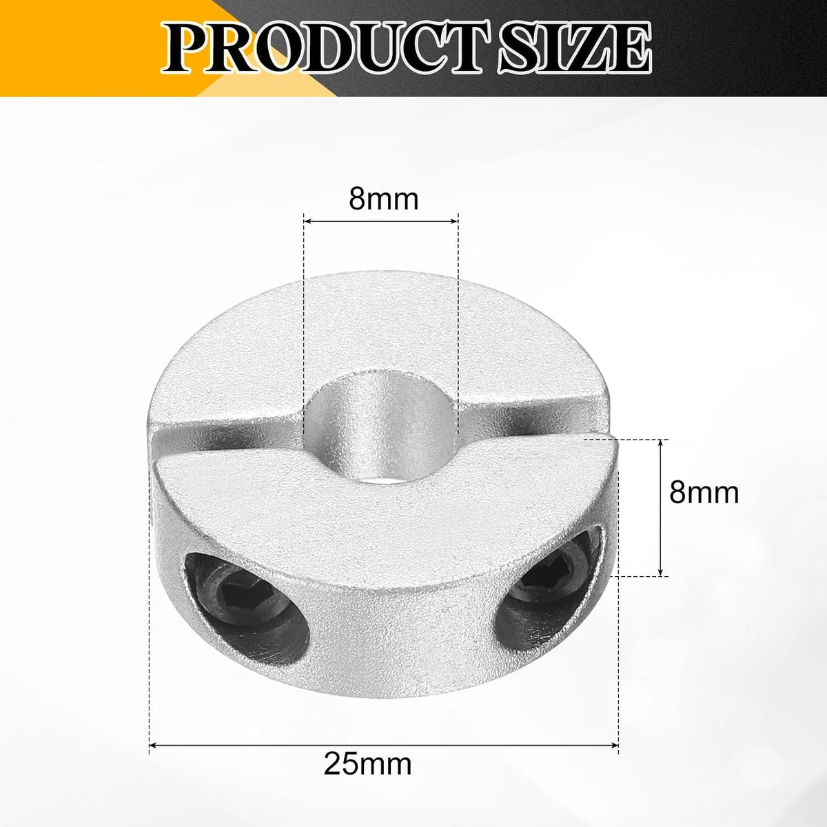 uxcell 6 Pcs Double Split Shaft Collar, 8mm Bore 25mm OD, 6061 Aluminum