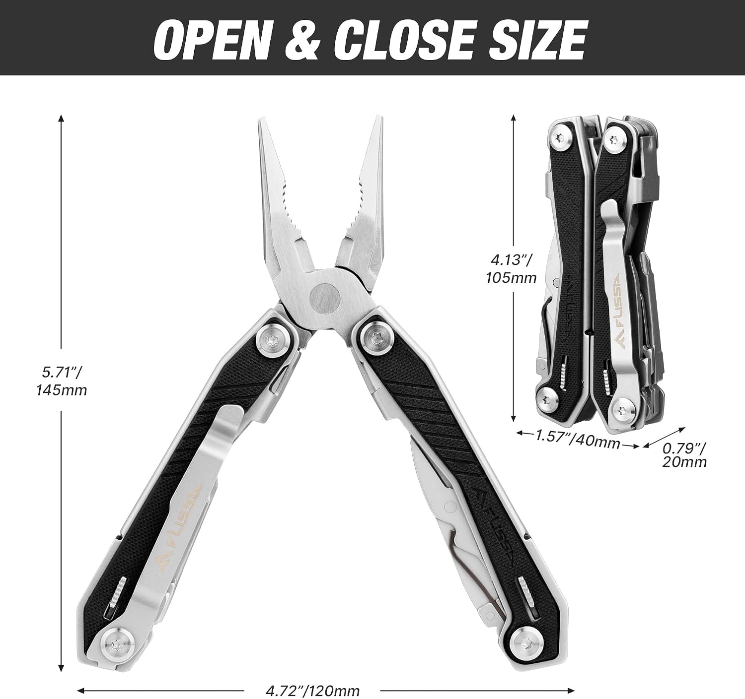 16-In-1 Multi Tool, EDC Multitool, Utility Multi-Tool | Gift for Men, G10 Handle, Stainless Steel, Pocket Knife