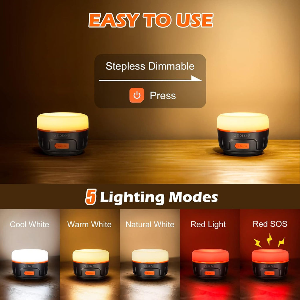 LED Camping Lantern Rechargeable with Remote Control - 1000LM 150H Runtime Tent Light, 5200mAh Water-Resistant