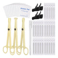 Piercing Kit - UAKERLED 3pcs Piercing Clamps Forceps 50pcs Mixed Piercing Needles 12G 14G 16G 18G 20G for Nose
