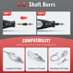 20Pcs Carbide Burr Set with 1/8" Shank