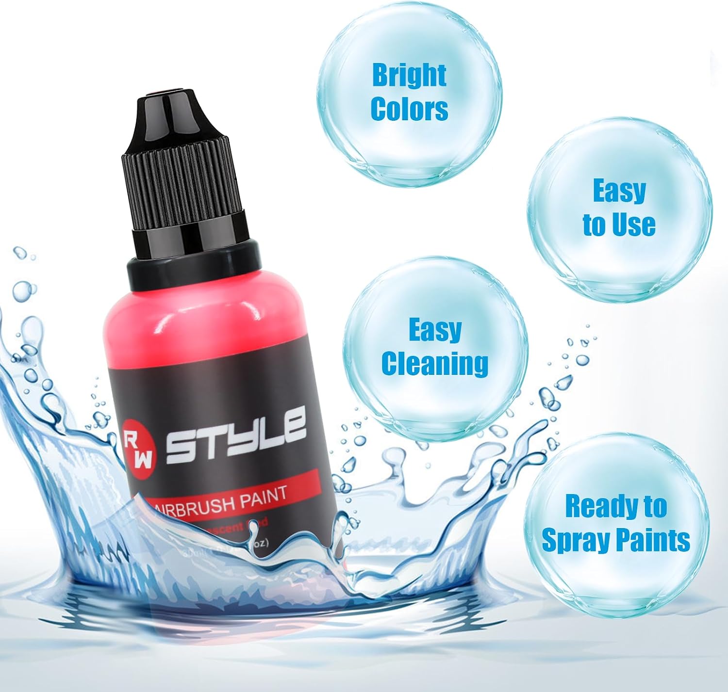 Airbrush Paint - 24 Colors Airbrush Paint Set 1fl oz, Opaque & Brilliant Colors, Leather & Shoe Acrylic Air brush