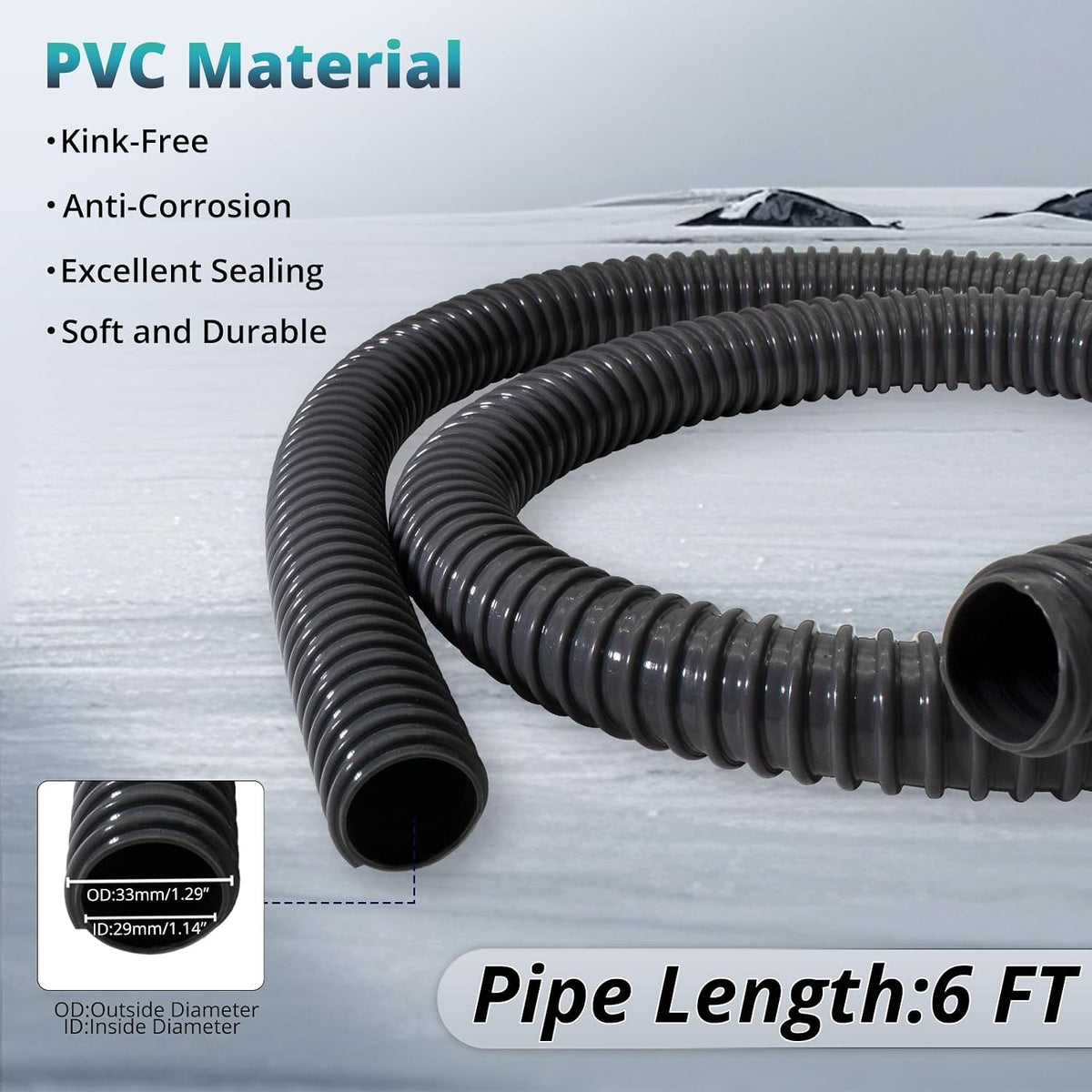 HXH 1-1/8 Inch x 6 FT Bilge Pump Hose Installation Kit