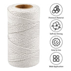 2PCS 328Ft 2MM Natural Cotton Twine String for Kitchen & Crafts