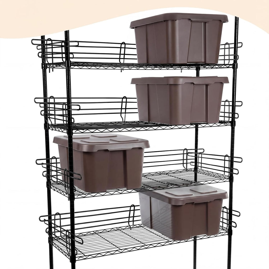 4 Pcs Black Chrome Wire Shelf Ledge, 48" L x 4" H