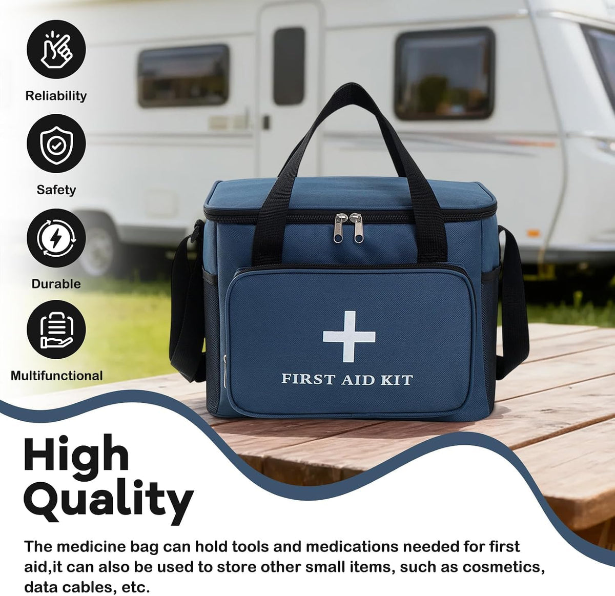 Empty First Aid Bag, Empty First Aid Kit，Blue