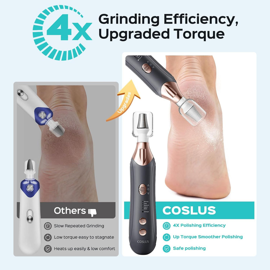 C43 Professional Manicure Pedicure Kit, Upgrade Wider Grinder, Gray
