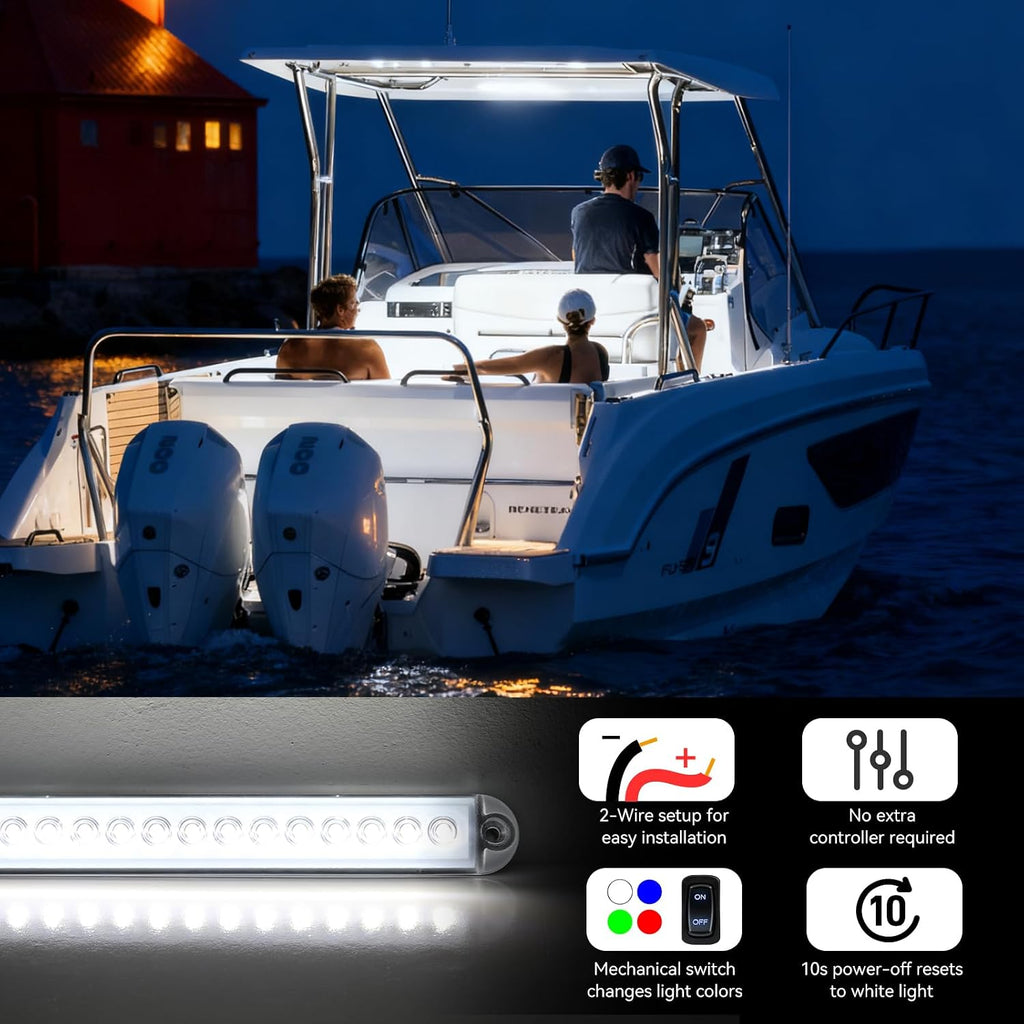 RGBW Boat LED Courtesy Light 12V 4PCS, 8 Inches