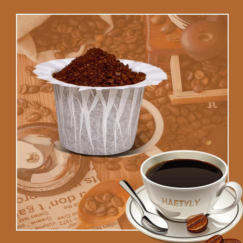 100 Count Disposable Coffee Paper Filters,Compatible with Keurig Brewers Single Serve 1.0 and 2.0, Fit all Reusable