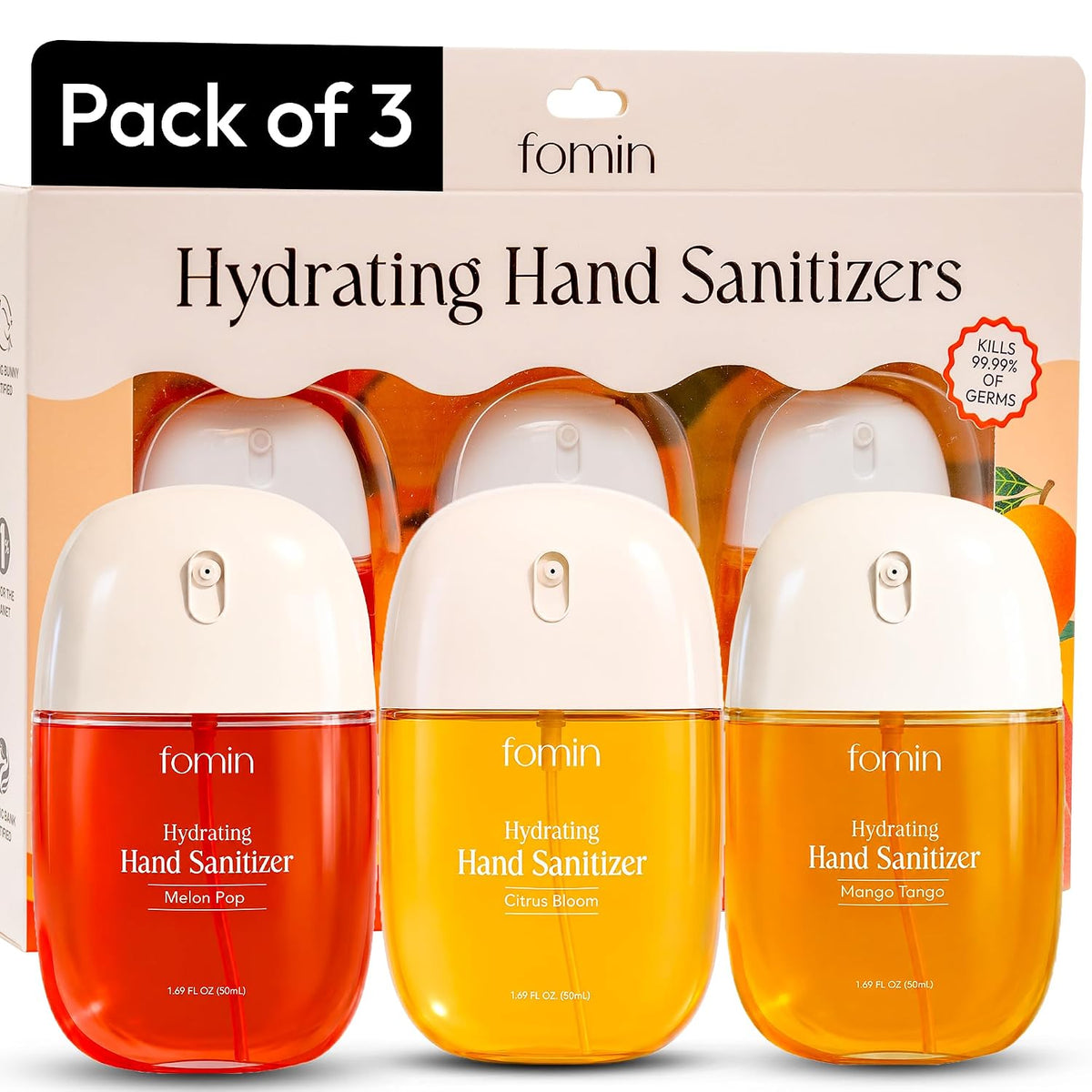 Hydrating Hand Sanitizer Mist - Travel Spray No-Rinse Non-Irritating