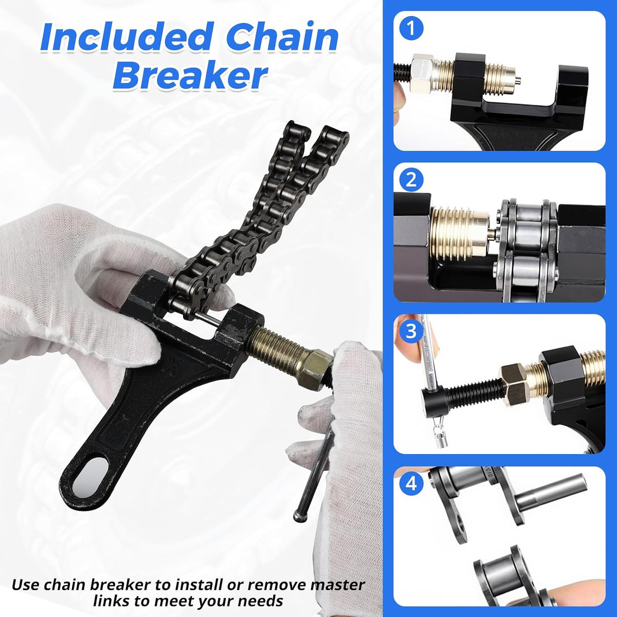 428 Roller Chain 20 Feet 478 Links, 08B Simplex Roller Chain for Chain Driven Sliding Gate Garage Openers, Extension 08B Metric Standard 428#, Includes Chain Breaker and 12 Connecting Links