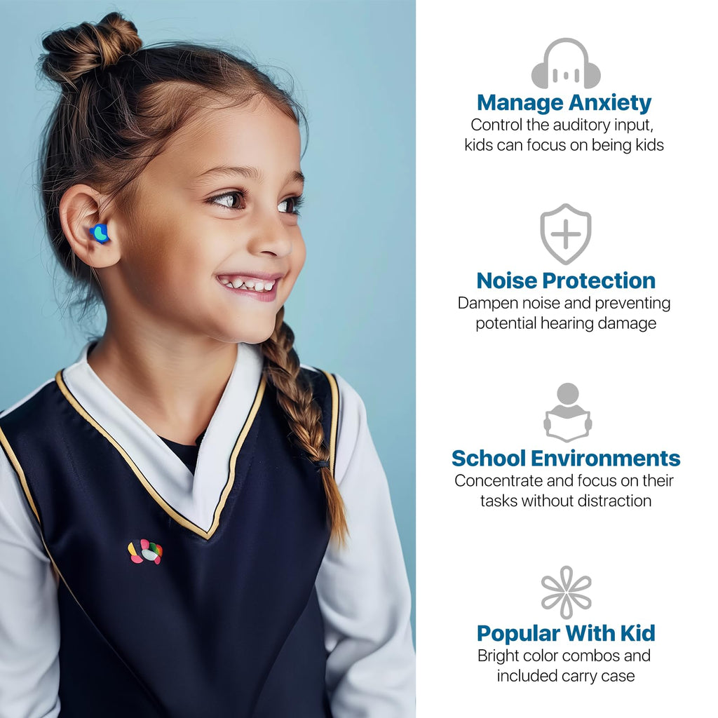 Kids Noise Reduction Ear Plugs 6YRS+, Reusable Child Ear Protection