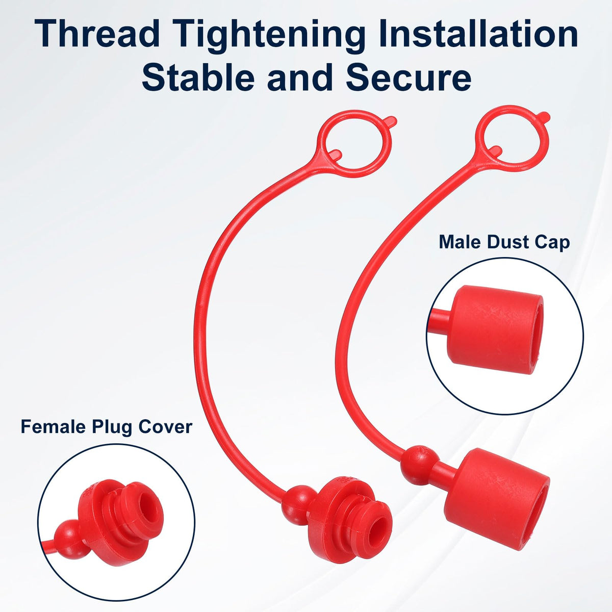 HARFINGTON 4Sets 1/4 Hydraulic Dust Cap, ISO5675 Male Dust Cap, Red