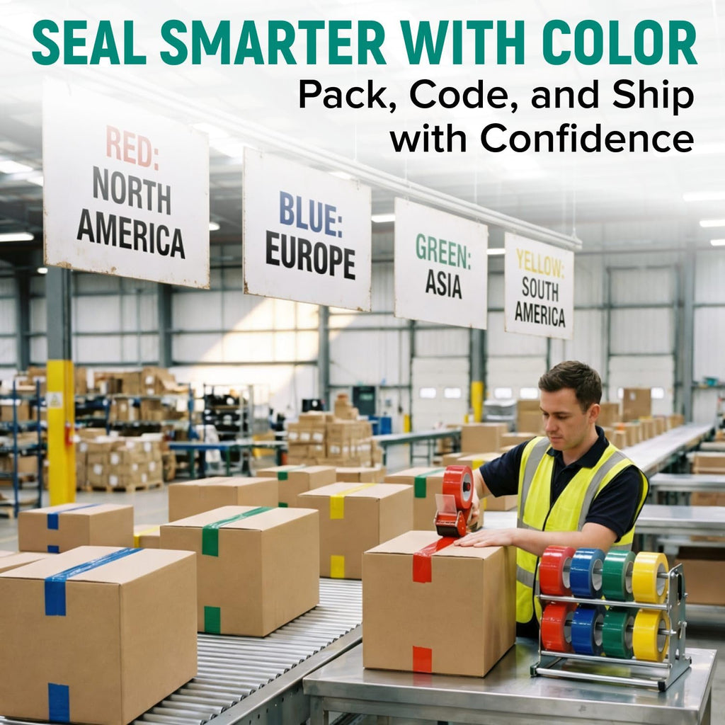2" x 110 Yards Green Packing Tape, 4 Rolls