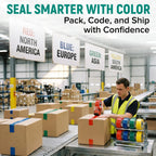 2" x 110 Yards Green Packing Tape, 12 Rolls